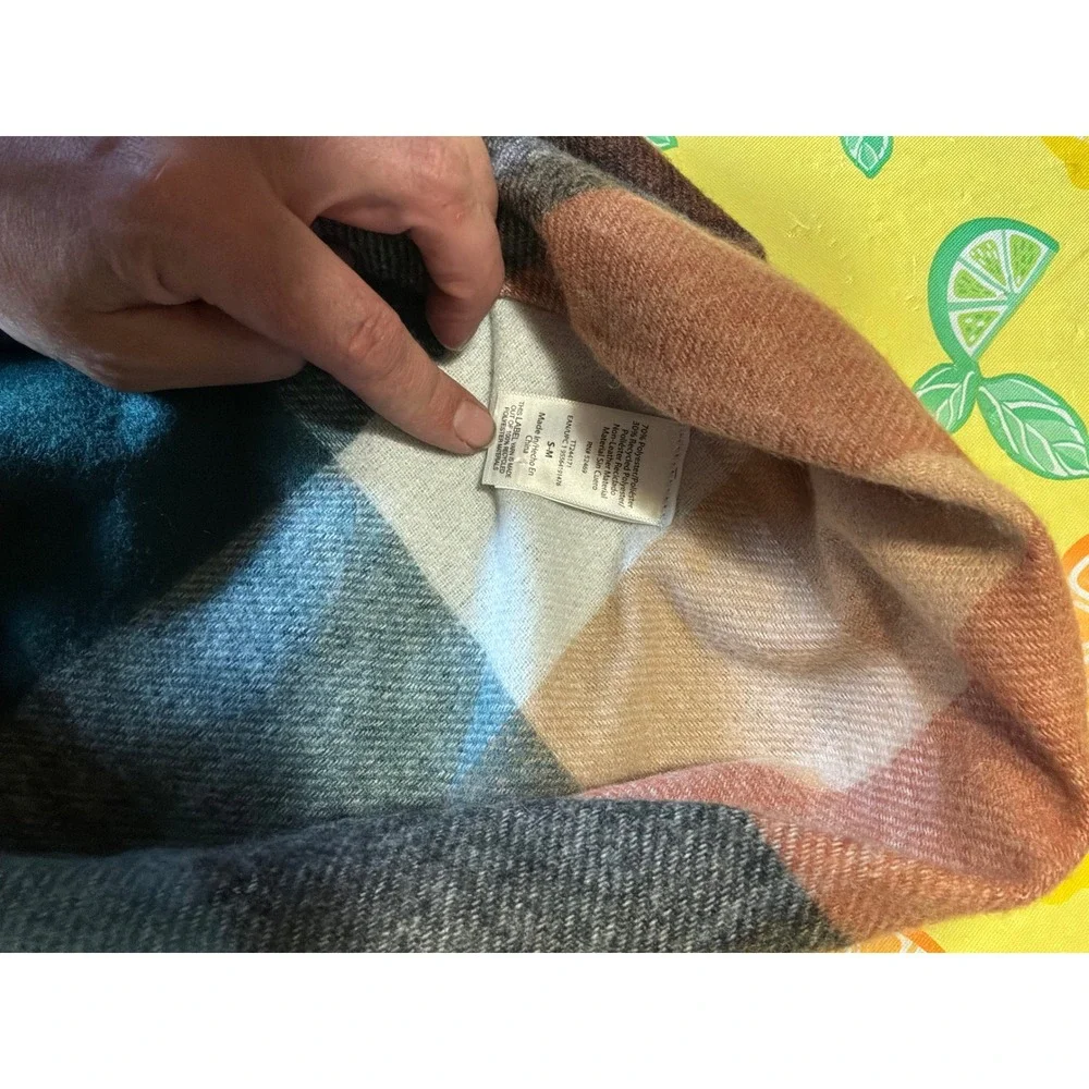 Cottagecore‎ Womens Unbranded Plaid Toggle Poncho Wrap S/M Multicolor